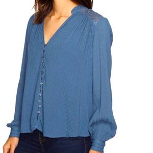 Free People Blue Blouse